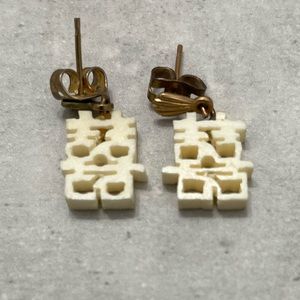 Vintage Ivory Earrings from Hong Kong